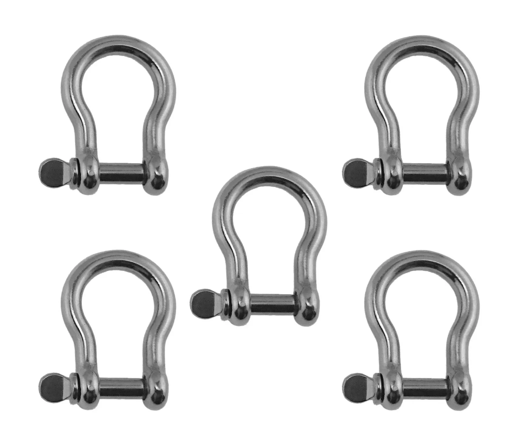 5 Pieces Stainless Steel 316 Bow Shackle 5/32&#034; 4mm Marine Gra