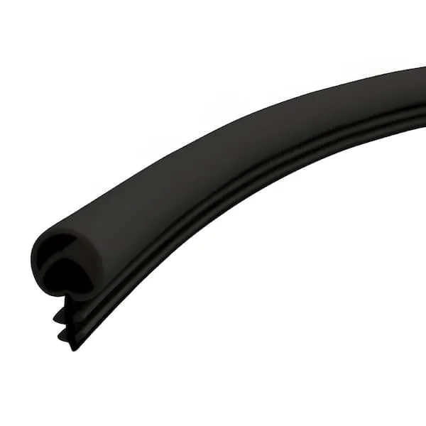 1/2 in. x 1/2 in. x 81 in. Elite Black Lifetime Bulb Shape Door Weatherseal Replacement