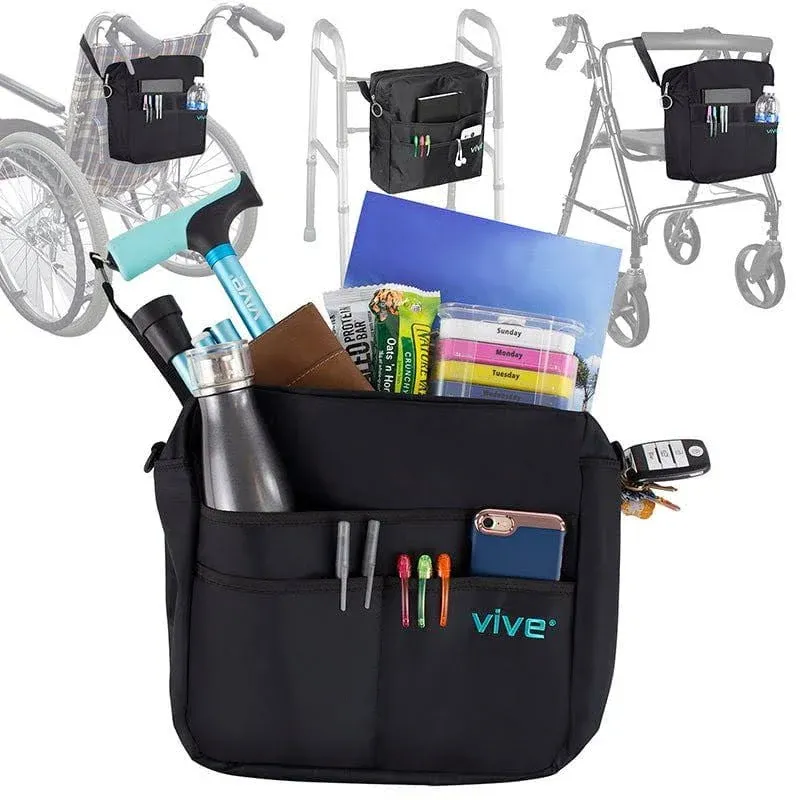 Vive Rollator Bag,LVA1025PUR,Purple Floral,Each