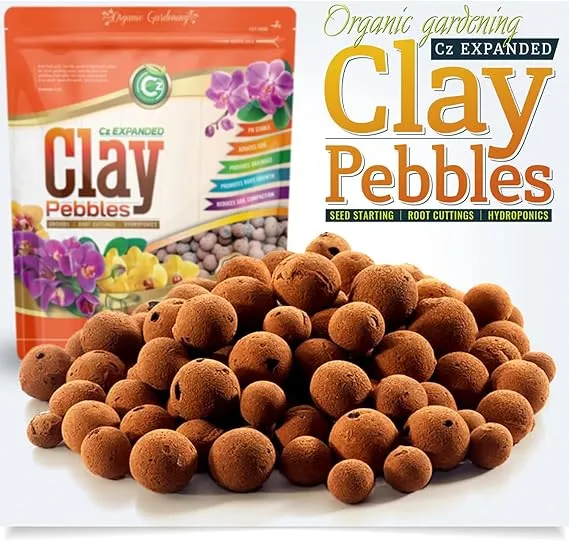 Expanded Clay Pebbles LECA Grow Media for Plants, Orchids, DWC Hydroponics, Aquaponics, Aquaculture Garden Soil Additive Conditioner Amendment Ceramsite Aggregate Cz Garden