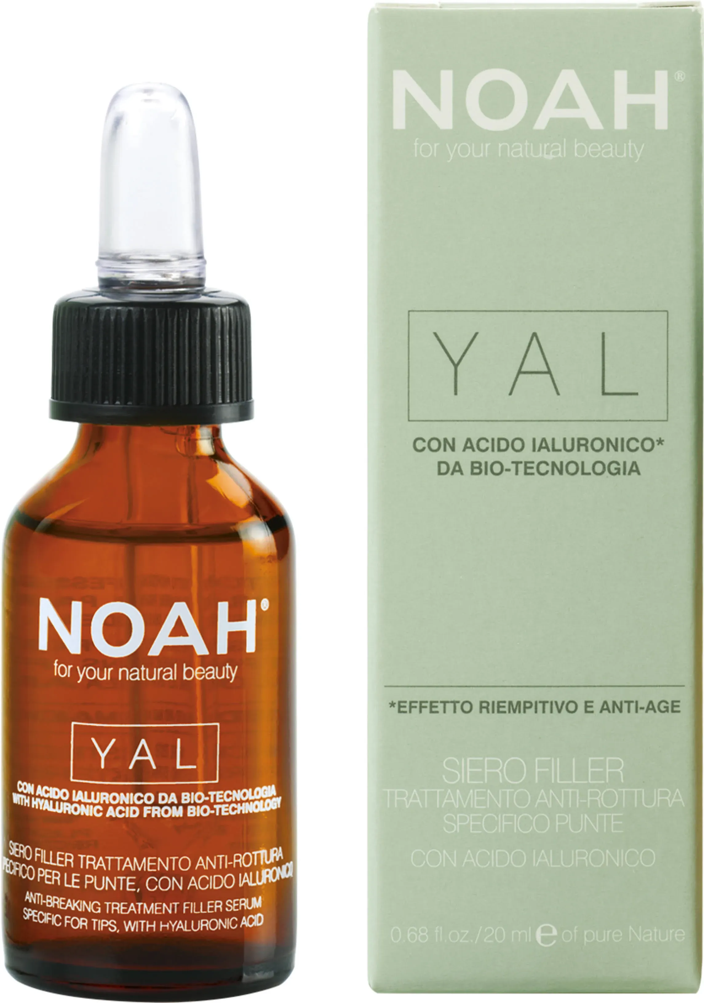 NOAH Natural YAL Filler Serum Anti-Breaking Treatment Specific For Tips with Restorative, Filling Effect & Hyaluronic Acid, 20ml