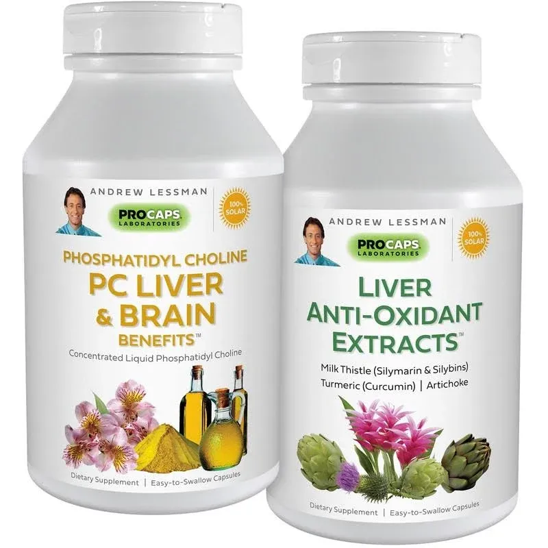 Andrew Lessman PC Liver & Brain benefits + Liver Anti-Oxidant Extracts Kit: 90 ...