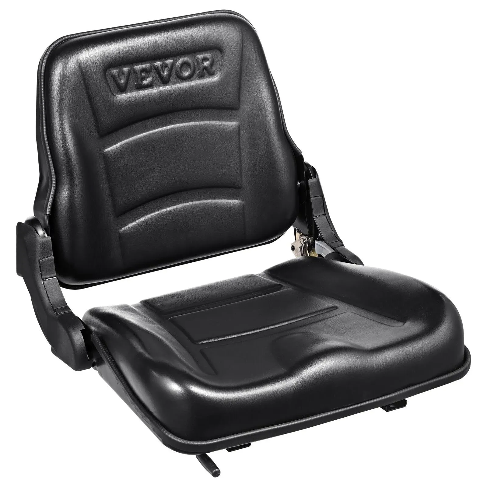 VEVOR Universal Forklift Seat, Fold Down Tractor Seat with Adjustable Angle Back ...