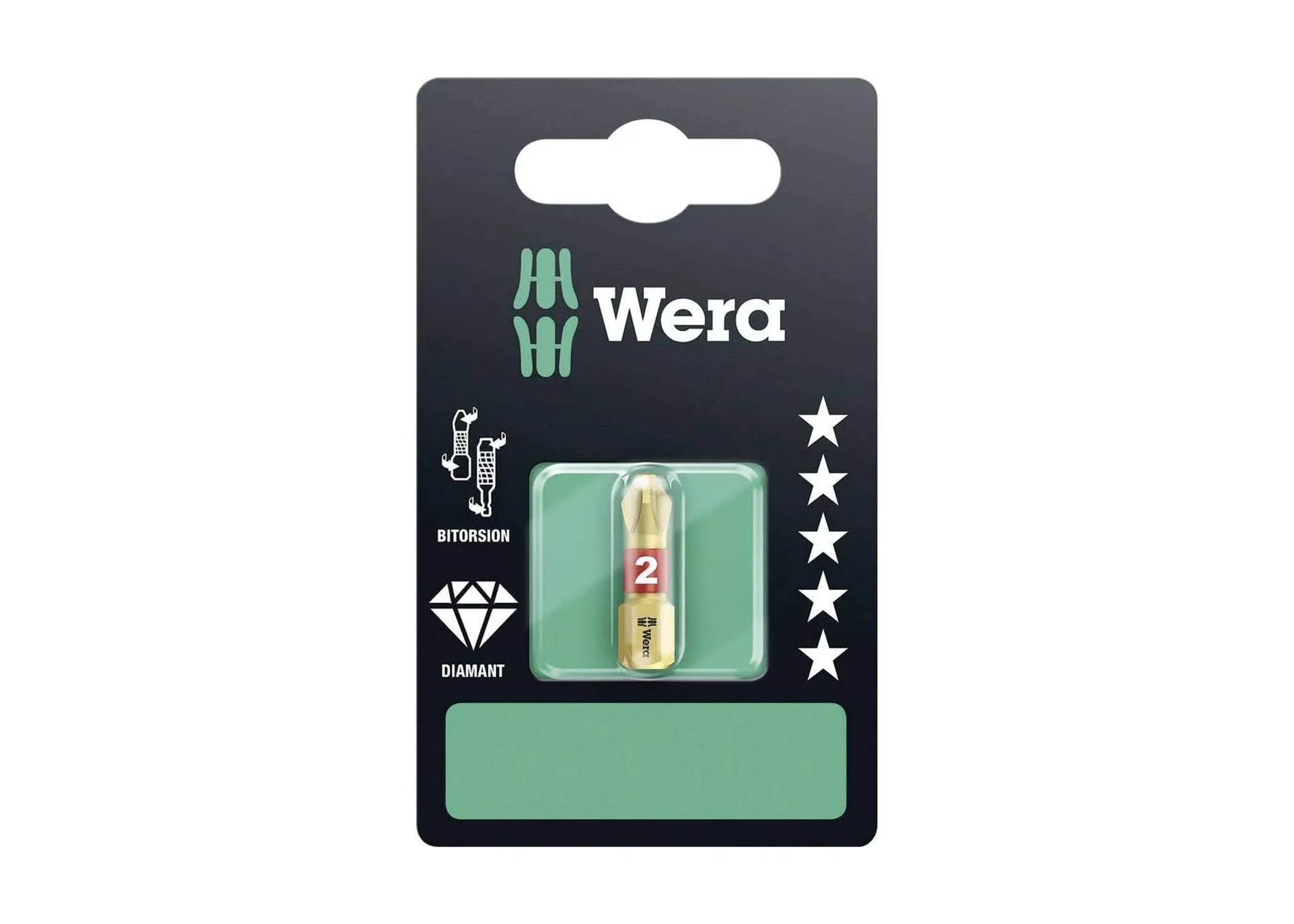 Wera Diamond Coated Phillips Bit - Ph# 2 X 25mm - 5073333001