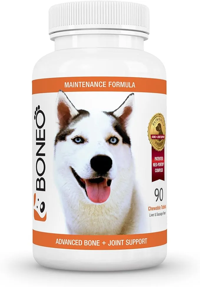 Canine Maintenance Formula- Lactoferrin-Based Bone and Joint Supplement for Dogs- 90 Ct Chewable Tablets, Liver and Sausage Flavor