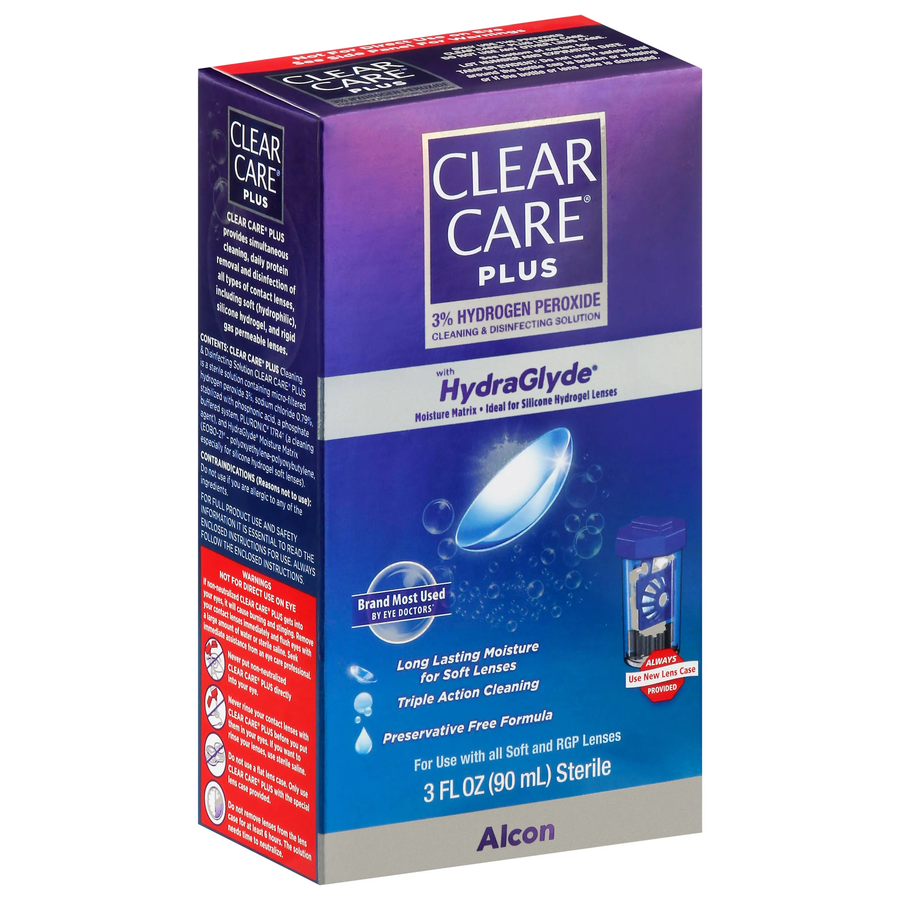 Clear Care Plus Cleaning Solution Paquete de viaje, sin sabor, 3 onzas líquidas