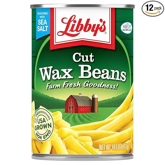 Libby's Cut Wax Beans | Delicious, Mild & Subtly Sweet | Crisp-Tender Bite | Pale Yellow Beans | Grown & Made in USA | 14.5 oz (Pack of 12)