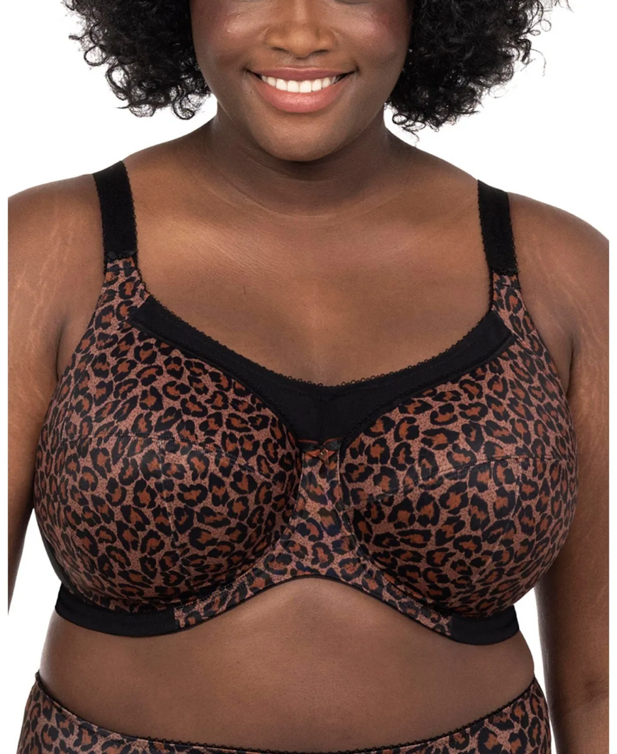 Goddess Plus Size Kayla Underwire Full Cup Bra, GD6164 - Dark Leopard - Size 48I