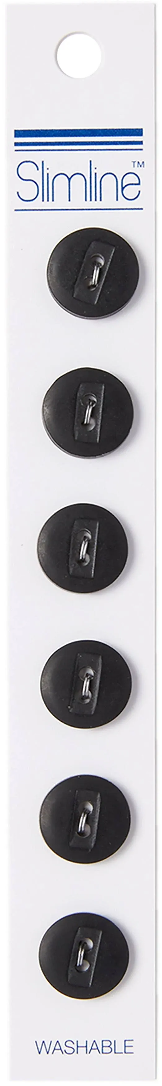 Slimline Buttons Series 1 Black 2-Hole 1/2&#034; 6/Pkg