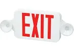 Fulham FHEC30WR Firehorse Emergency Exit light/sign Combo- Micro LED, White with Red Lettering