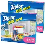 Ziploc Big Bag Large Double Zipper - 5 ct - 2 Pk