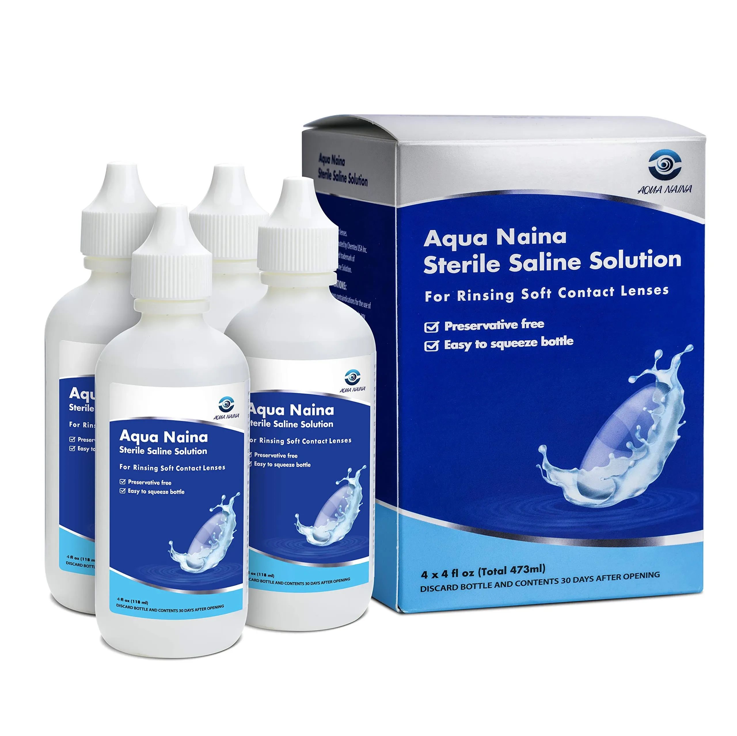 Oculus curae Aqua Naina Preservative Free Sterile Saline Solution