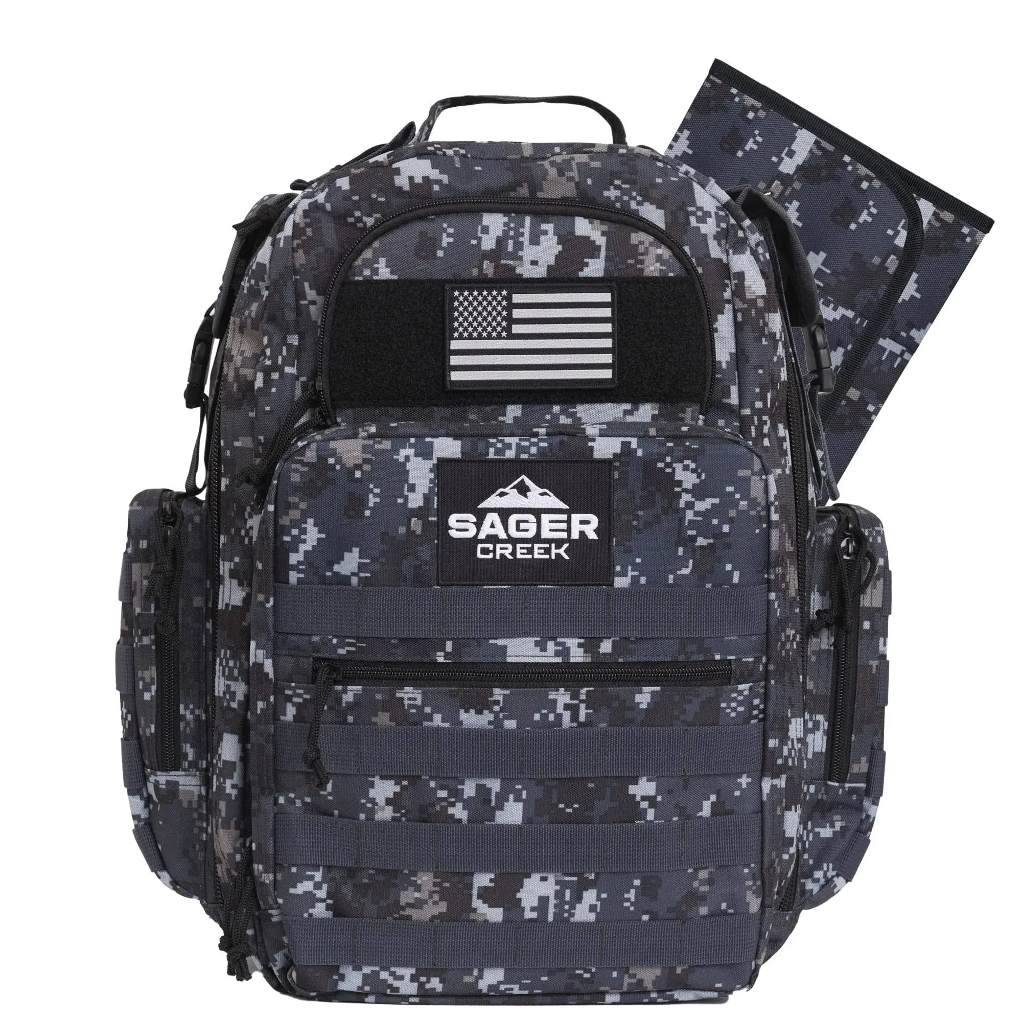 Sager Creek Dad Diaper Bag Backpack with Changing Pad. Waterproof Military Diaper ...