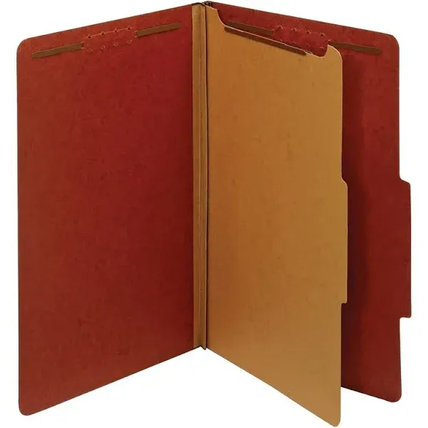 Office Depot Brand Classification Folders, 1.75&#034; Expansion Legal Size, Red, 10Pk