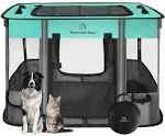 Dog Playpen,Pet Playpen,Foldable Dog Cat Playpens,Portable Exercise Kennel Tent Crate,Water-Resistant Breathable Shade Cover, Indoor Outdoor Travel Camping Use for Small Animals with Carrying Case(M)