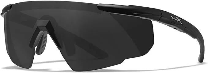 Wiley X Saber Advanced Shooting Glasses, Safety Sunglasses for Men and Women, UV and Eye Protection for Hunting, Fishing, Biking, and Extreme Sports, Matte Black Frames, Tinted Lenses