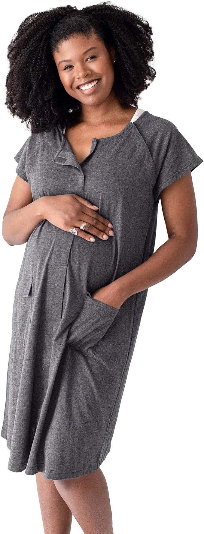 Kindred Bravely Universal Labor & Delivery Gown | Grey Heather S/M/L