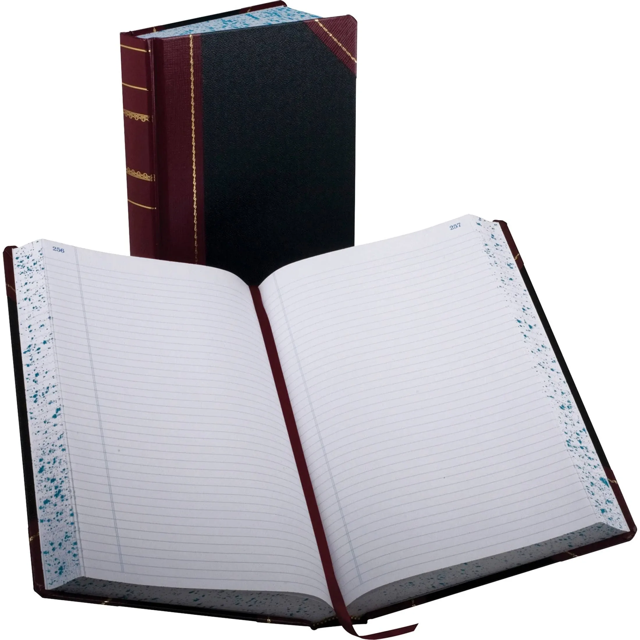 Boorum & Pease Record/Account Book, Record Rule, Black/Red, 500