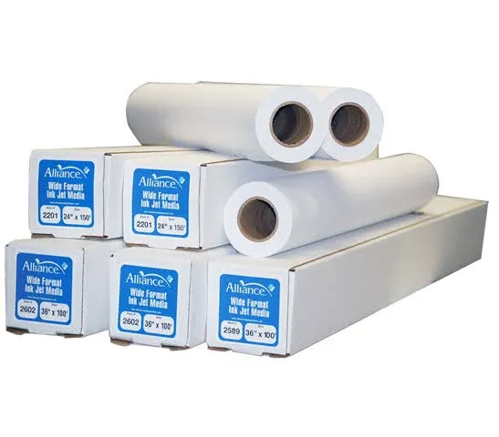 36" x 150' 20#Inkjet Bond Wide Format/CAD Roll, 2" Core, 4 Rolls