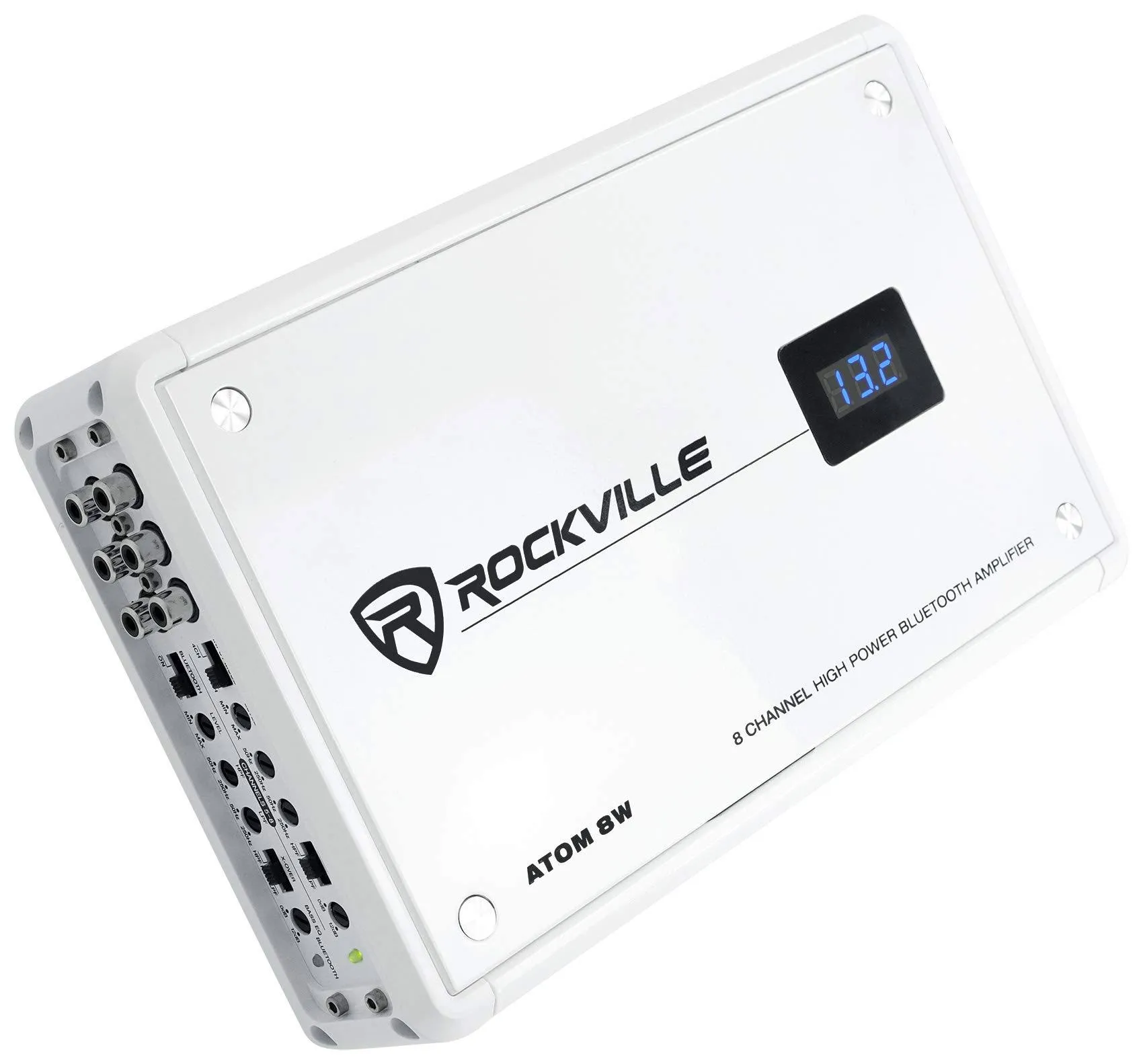 Rockville Atom 8W 8 Channel 3500 Watt Marine/Boat Amplifier Amp w/Bluetooth