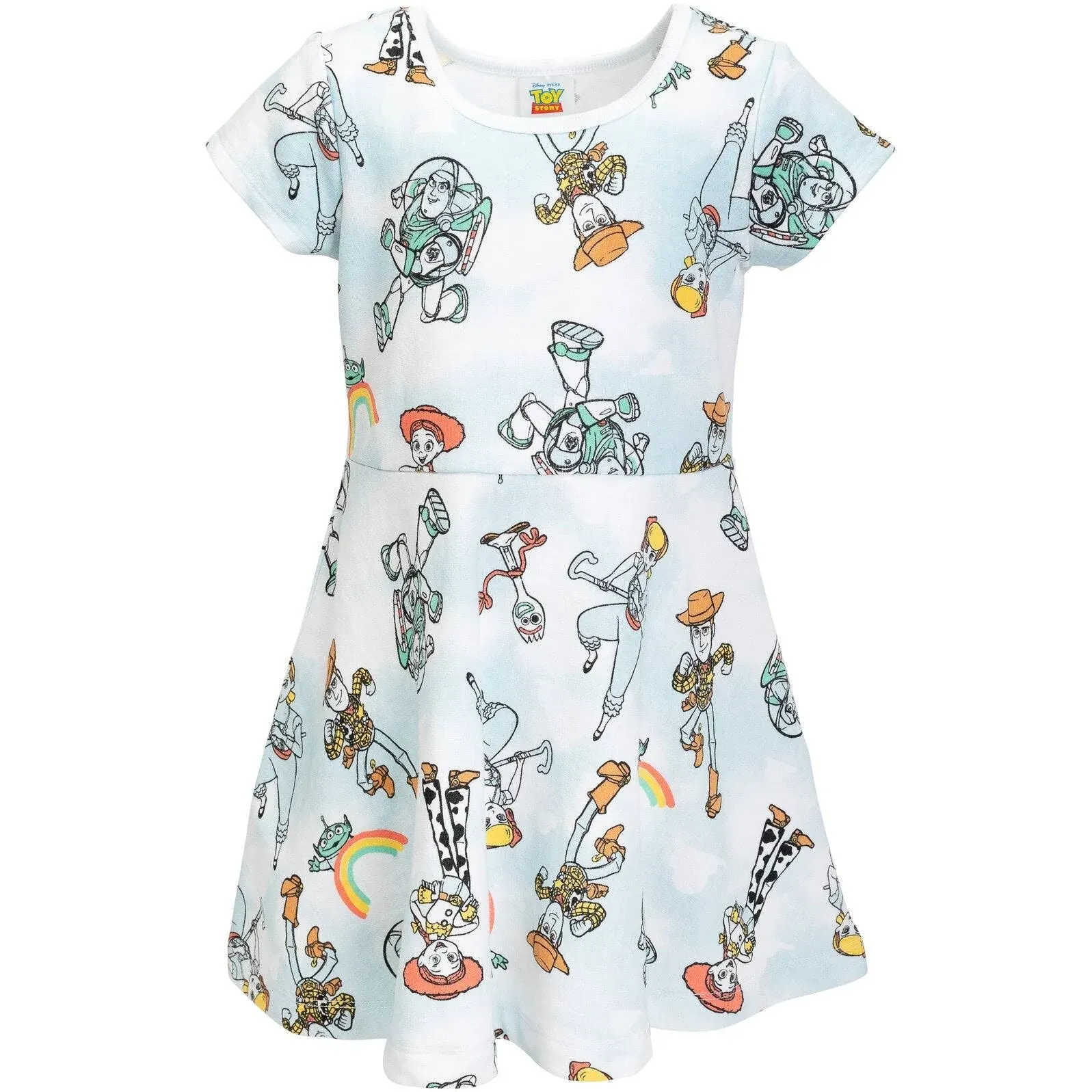 Disney Pixar Toy Story Woody Buzz Lightyear Bo Peep Infant Baby Girls French Terry Skater Dress Tie Dye 18 Months