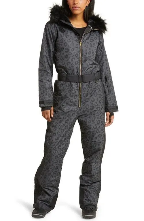 Tipsy Elves Women's Midnight Leopard Snow Suit