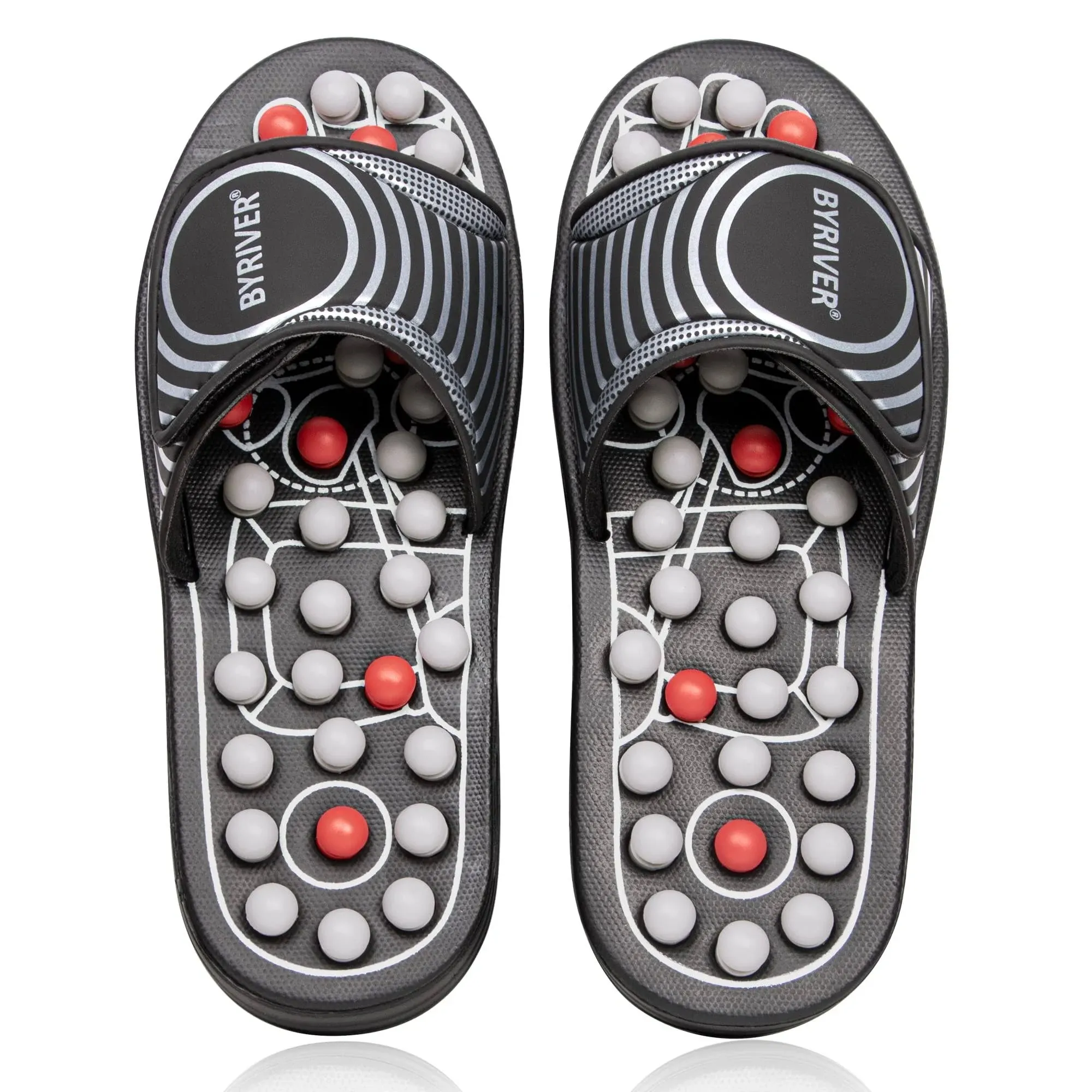 BYRIVER Deep Tissue Foot Massager Tool, Massage Slippers Sandals Flip Flops, Neuropathy Arthritis Back Plantar Fasciitis Pain Relief, Xmas Gifts for