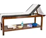 AdirMed Wooden Medical Exam Table with Mahogany Finish, Medical Table for Medical Exam Room Furniture, Spa Beds and Tables