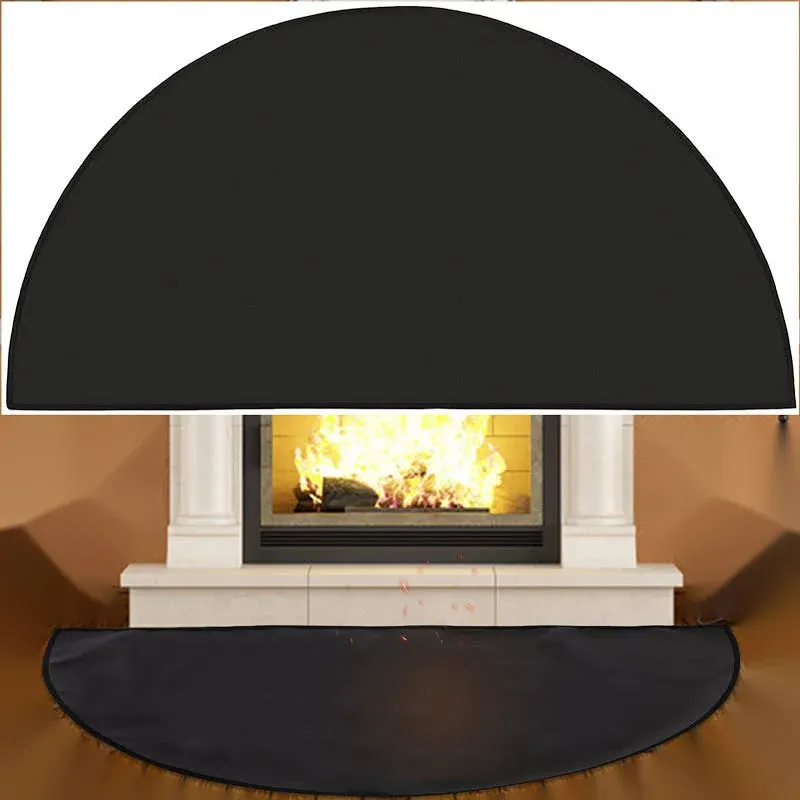 48&#039;&#039; × 27&#039;&#039; Half round Fireplace Mat, 4-Layer Fiberglass Fireproof Mat, Fire Res