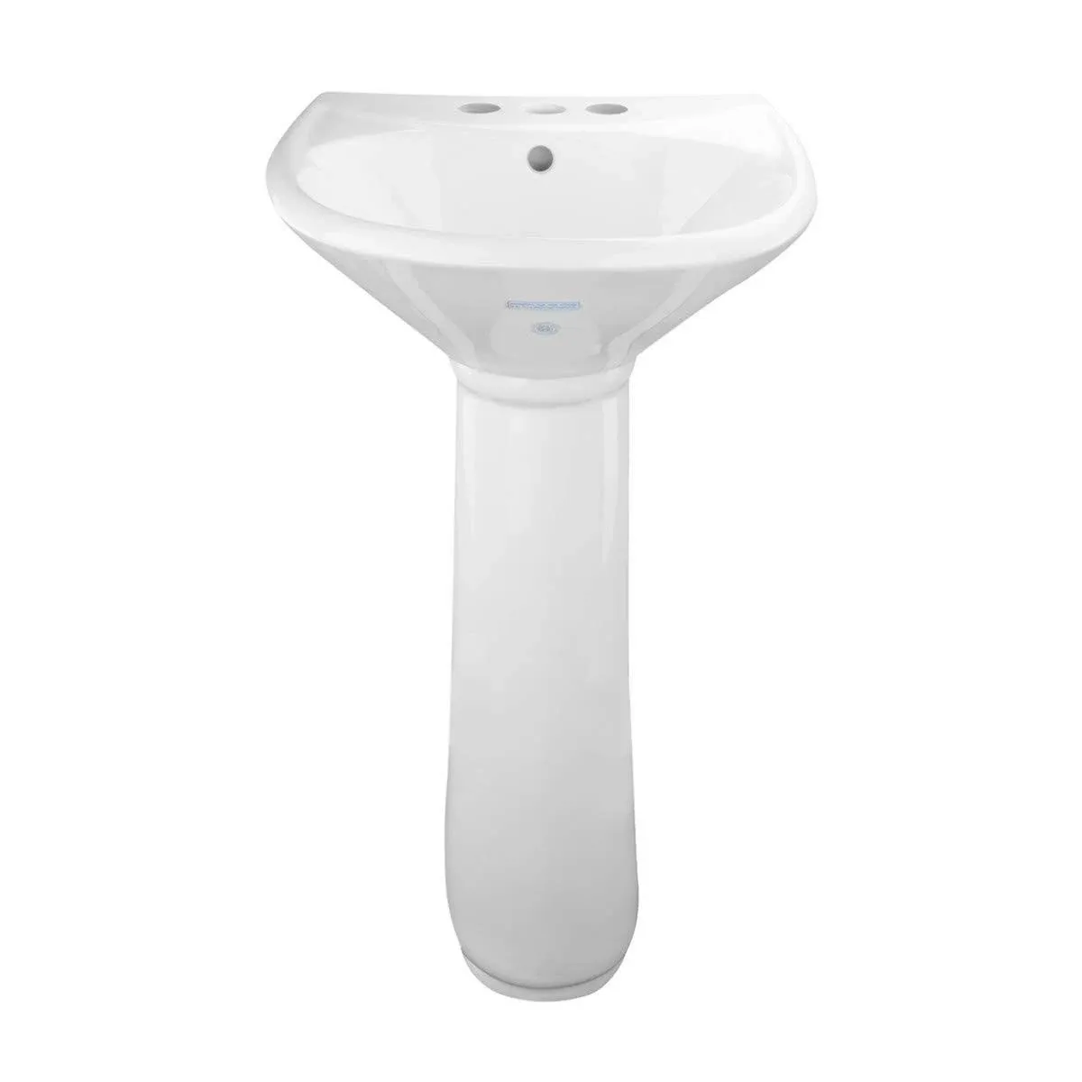 Renovators Supply - Ondine 16 inch Pedestal Bathroom Sink - Compact White Sink with Overflow And Pre-Drilled Holes - Heavy Duty Grade A Vitreous China Built - Porcelain Scratch And Stain Resistant