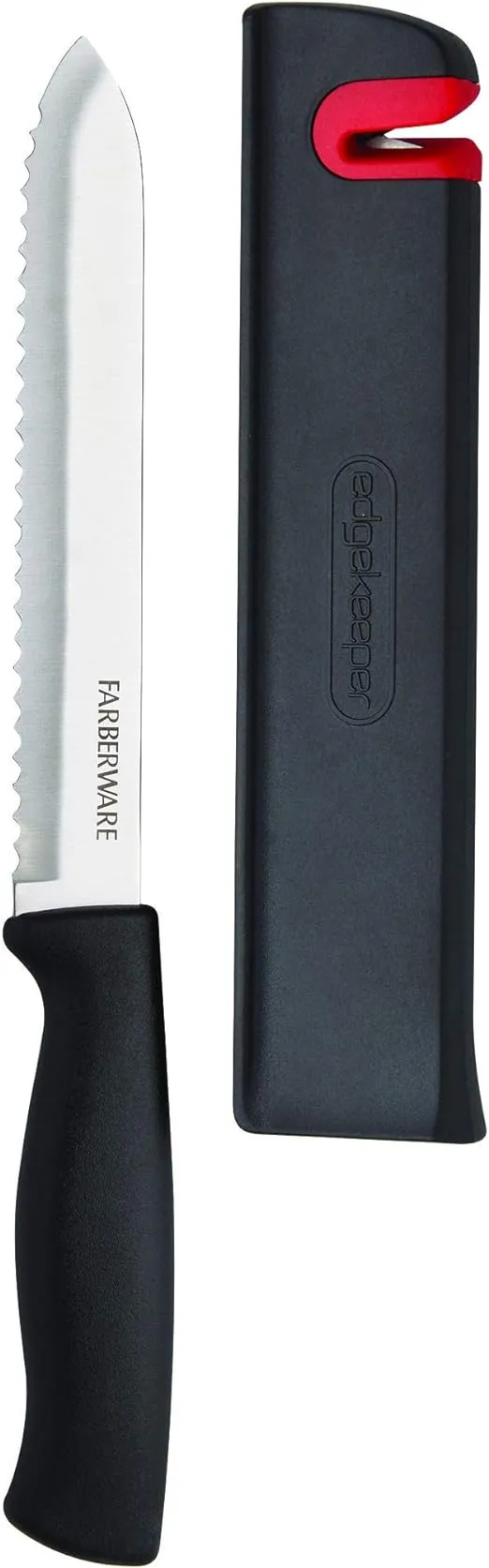 Farberware 5253303 Edgekeeper Serrated Utility Knife, 5.5-inch, Black