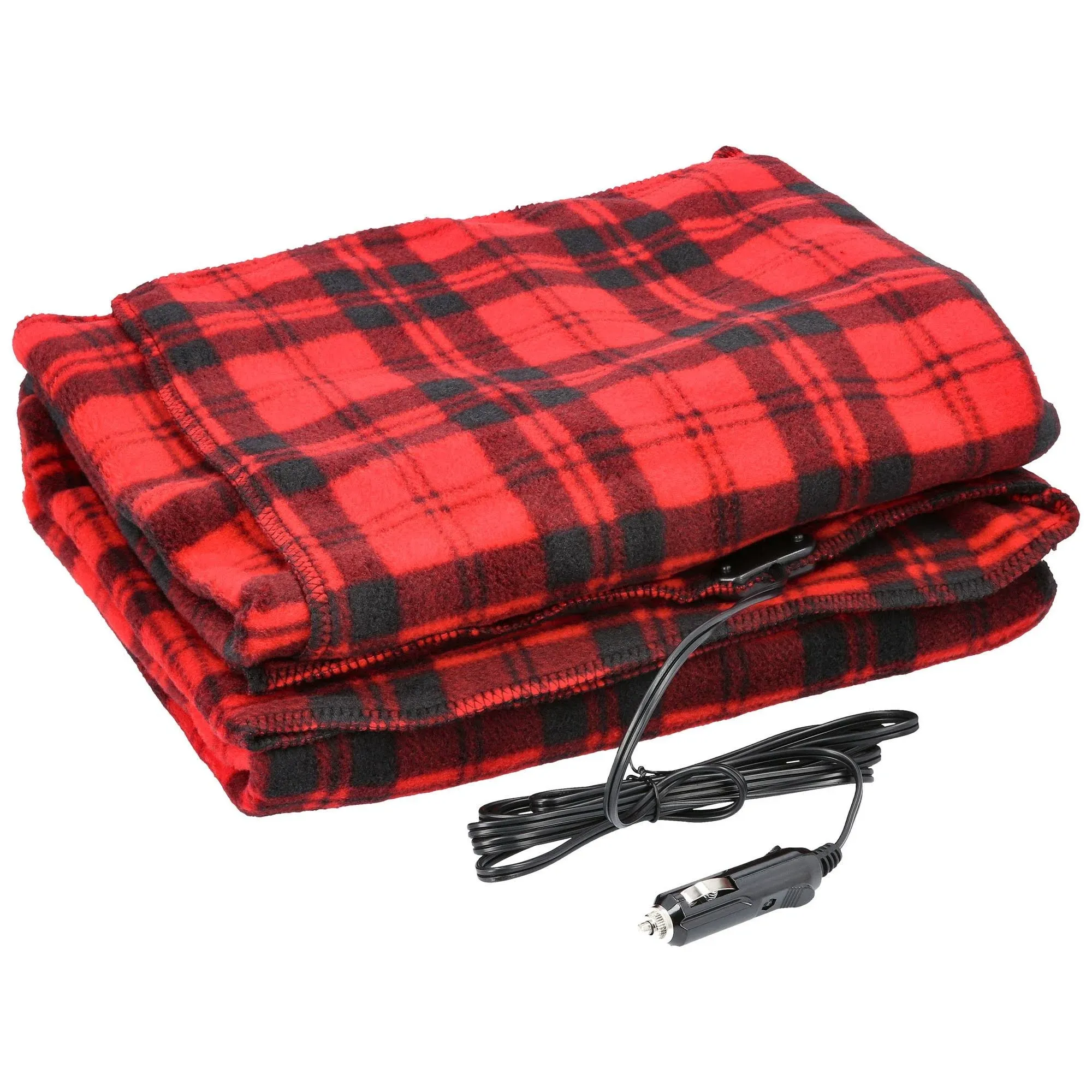 Fleming Supply 12V Heated Car Blanket (Red & Black)