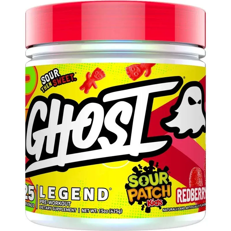 GHOST Legend V2 Pre-Workout Energy Powder, Swedish Fish - 25 Servings - Caffeine, L-Citrulline, & Beta Alanine Blend for Energy Focus & Pumps - Free of Soy, Sugar & Gluten, Vegan