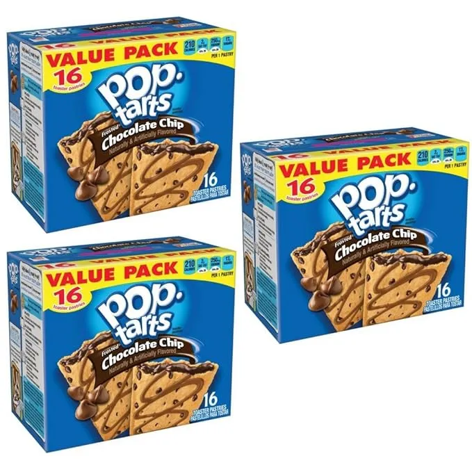 Pop Tarts Frosted Chocolate Chip Value Pack 16 Pastries (Pack of 3)