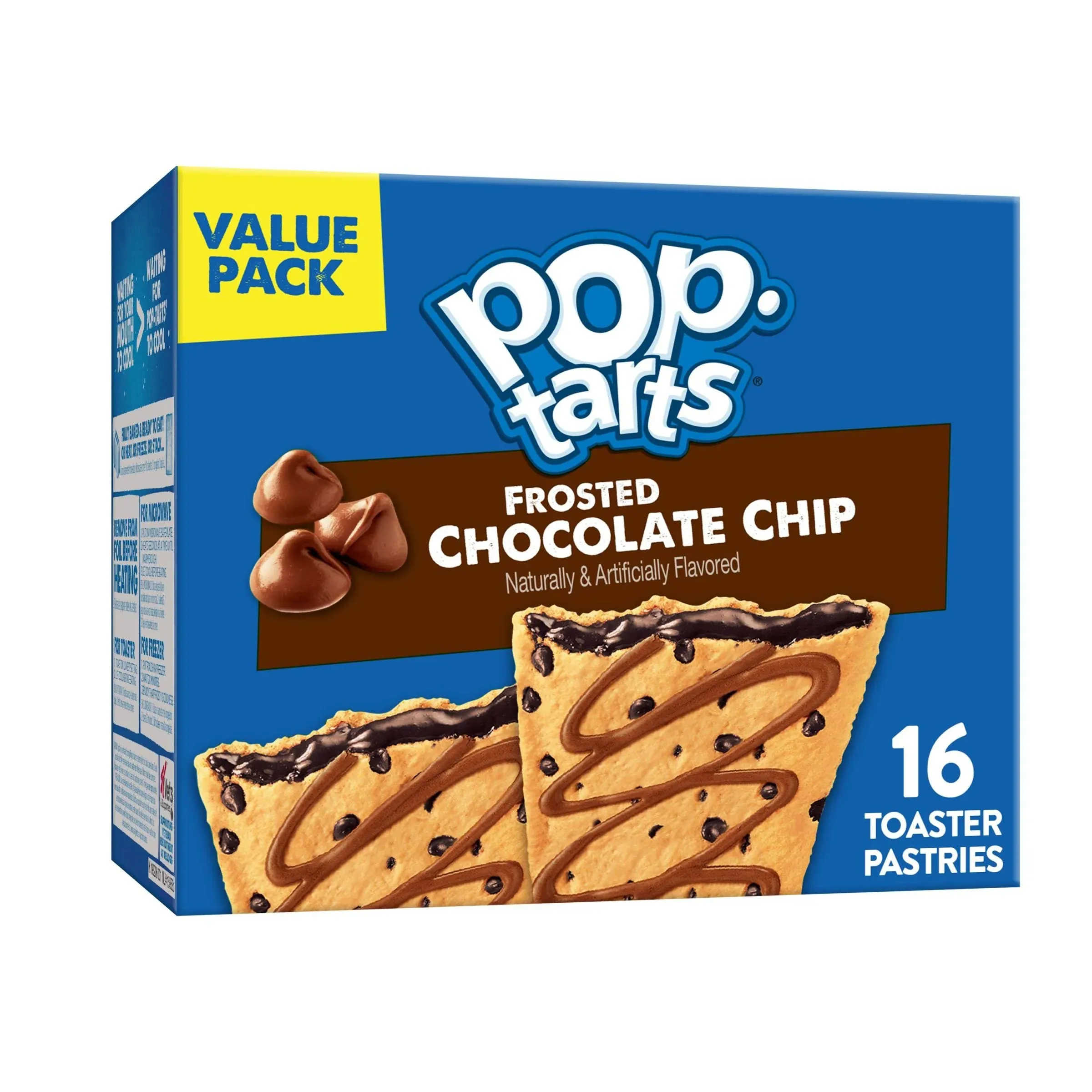 Pop-Tarts Chocolate Chip Drizzle Toaster Pastries, Breakfast Foods, Shelf-Stable, 27 oz (16 Count)