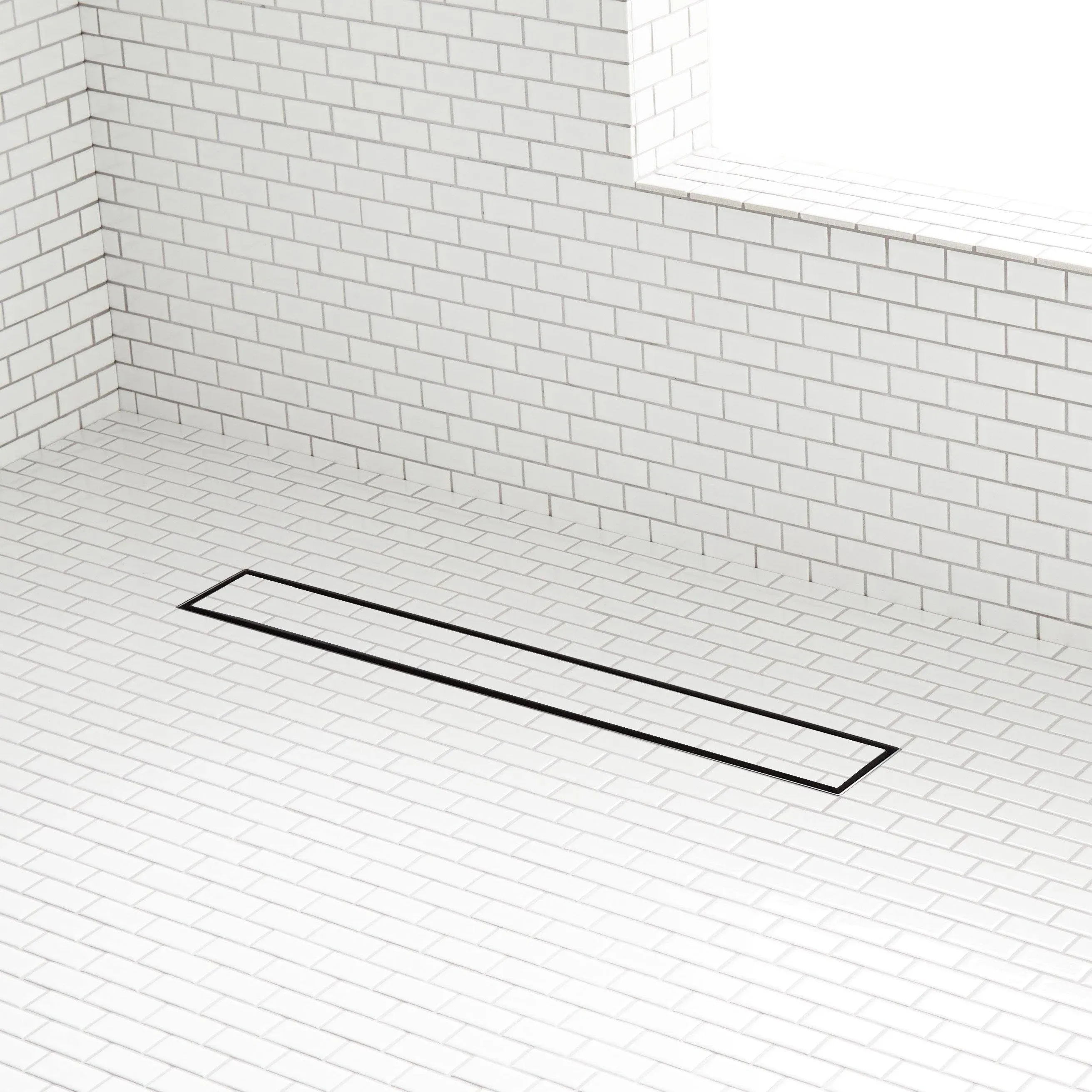 Signature Hardware - 18&#034; Cohen Linear Tile-In Shower Drain - Matte Black