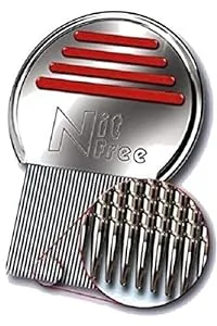 Nit Free Terminator Lice Comb, Professional Stainless Steel Comb for Head Lice Treatment, Pack of 2,Silver