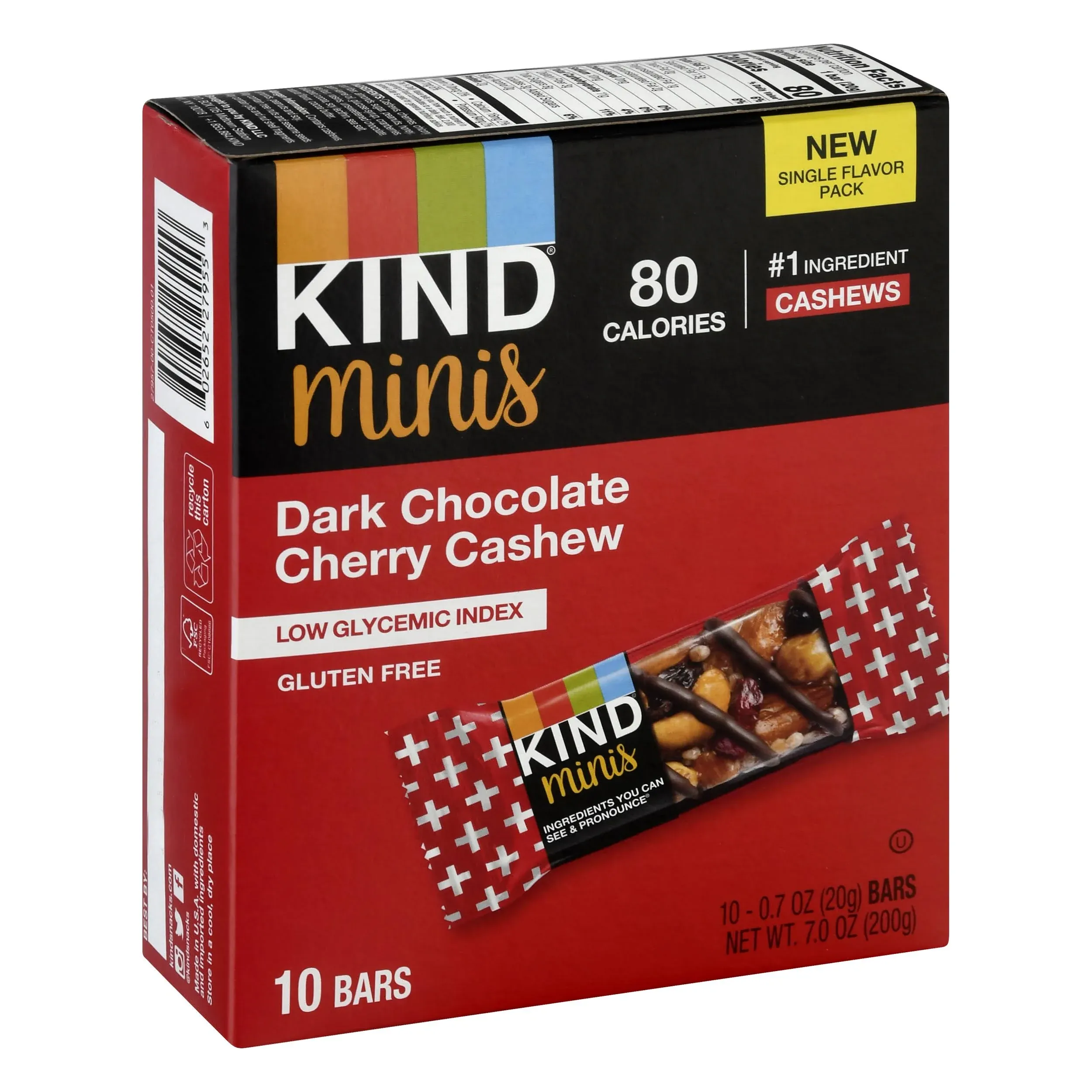 Kind Minis, Dark Chocolate Cherry Cashew, 0.7 oz, 10/Pack 