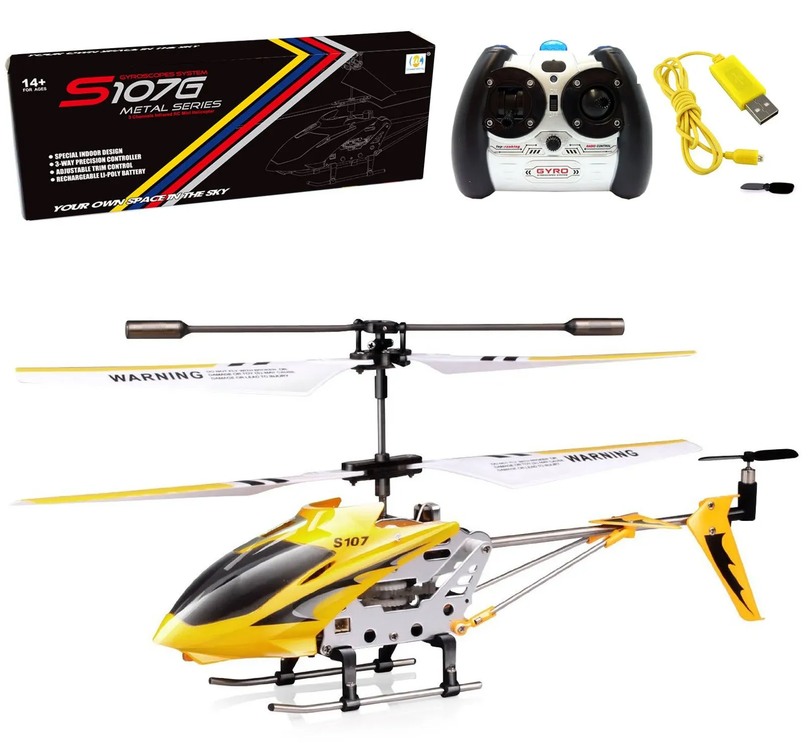 Cheerwing S107/S107G Phantom 3CH 3.5 Channel Mini RC Helicopter with Gyro Blue