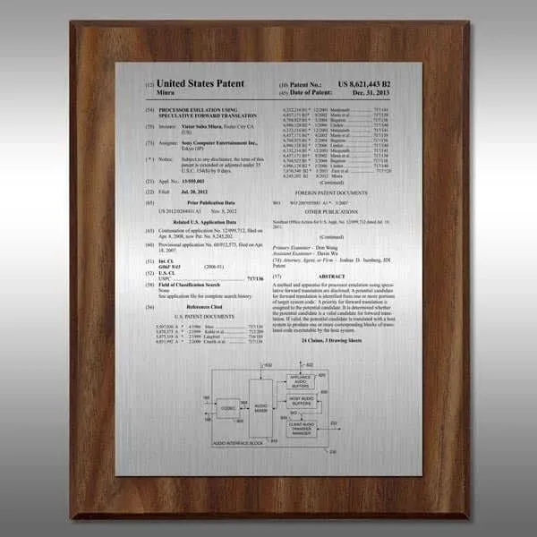 Patent Plaque - Value Chestnut VN-EZ10