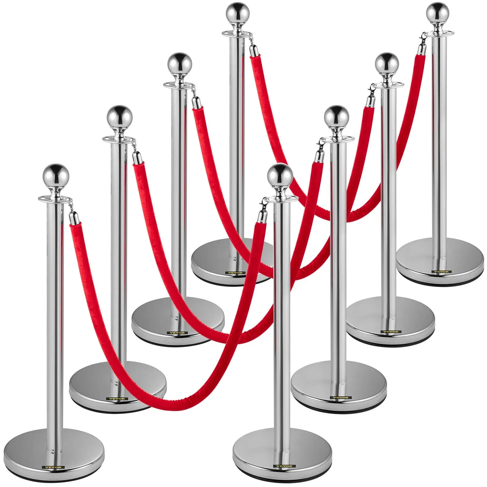 VEVOR Crowd Control Stanchion Set of 8