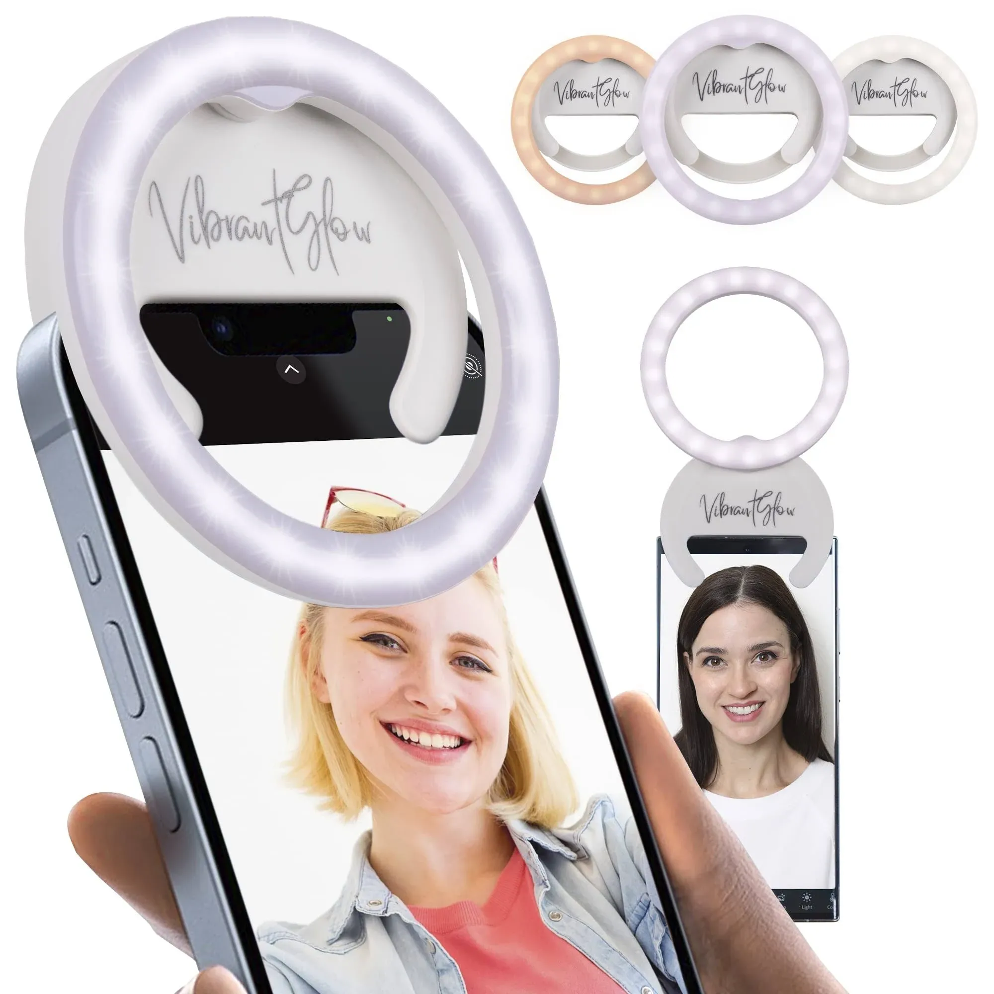 Phone Ring Light Clip On Rotatable Selfie Ring Light for Phone Tablet Laptop