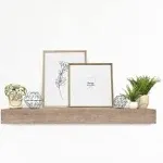 Master &amp; Co. Rustic Floating Fireplace Mantel, Long Floating Shelf for Wall Deco