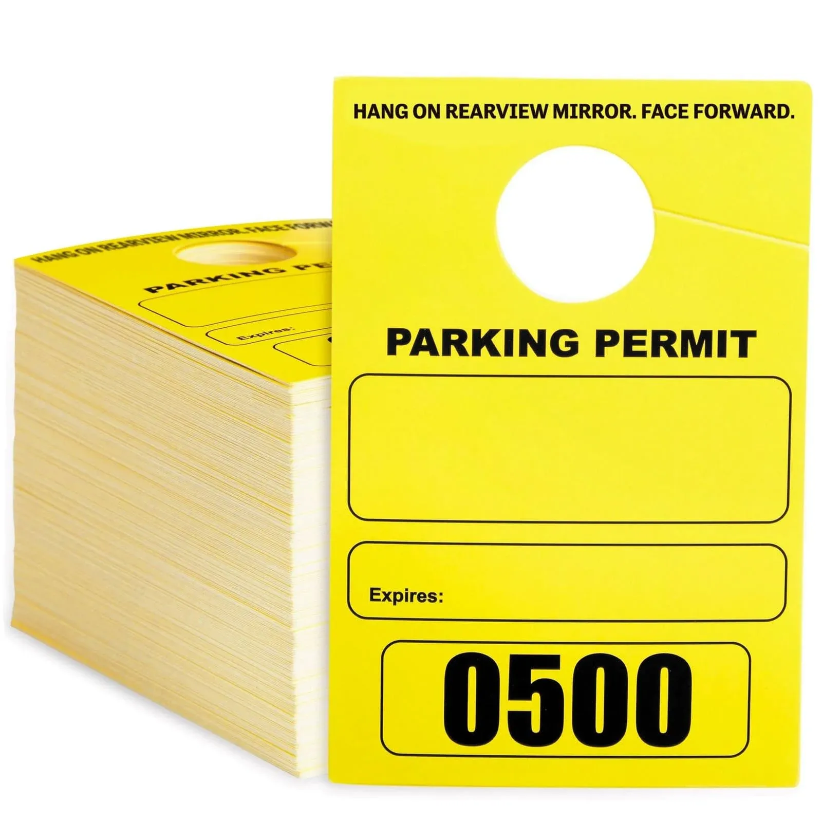 500-Pack Yellow Parking Permit Hang Tag