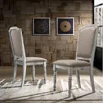 Roundhill Iris Turned Leg Wood Dining Chair Set of 2