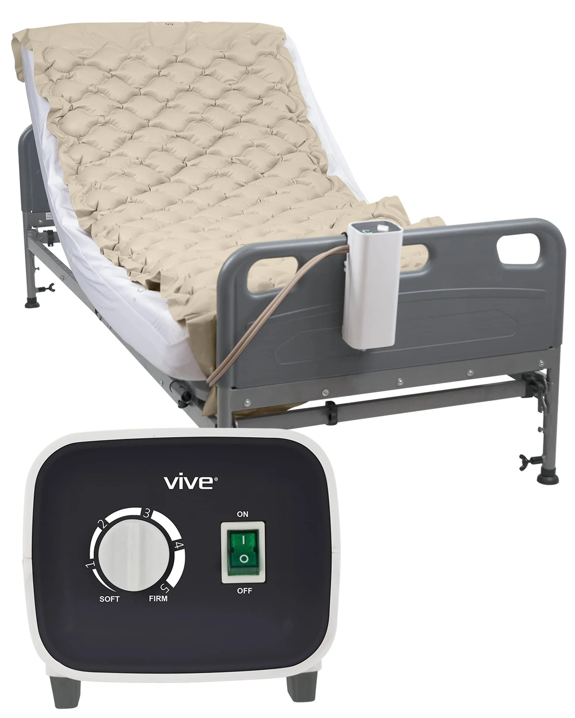 Vive Alternating Pressure Pad Includes Mattress Pad and Electric Pump System for