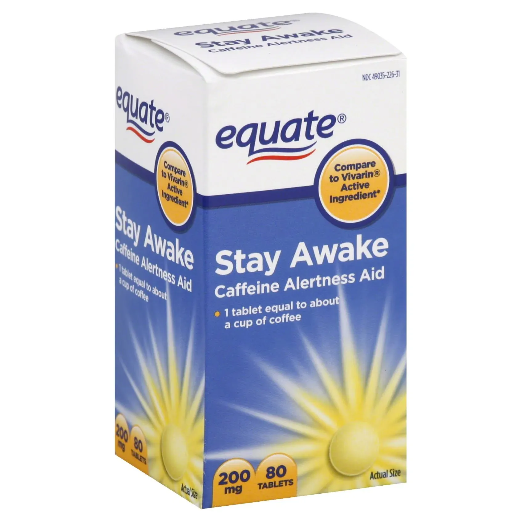 Equate Stay Awake, 200 mg, Tablets - 80 tablets