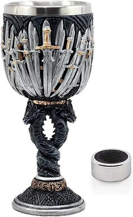 Medieval GOT Swords Chalice Goblet D&amp;D Game Dragon Gifts Iron Throne Chalice ...