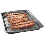 GoodCook 15" x 10.5" Premium Nonstick Carbon Steel Crispy Bacon Multipurpose Baking Pan Set, Dark Gray