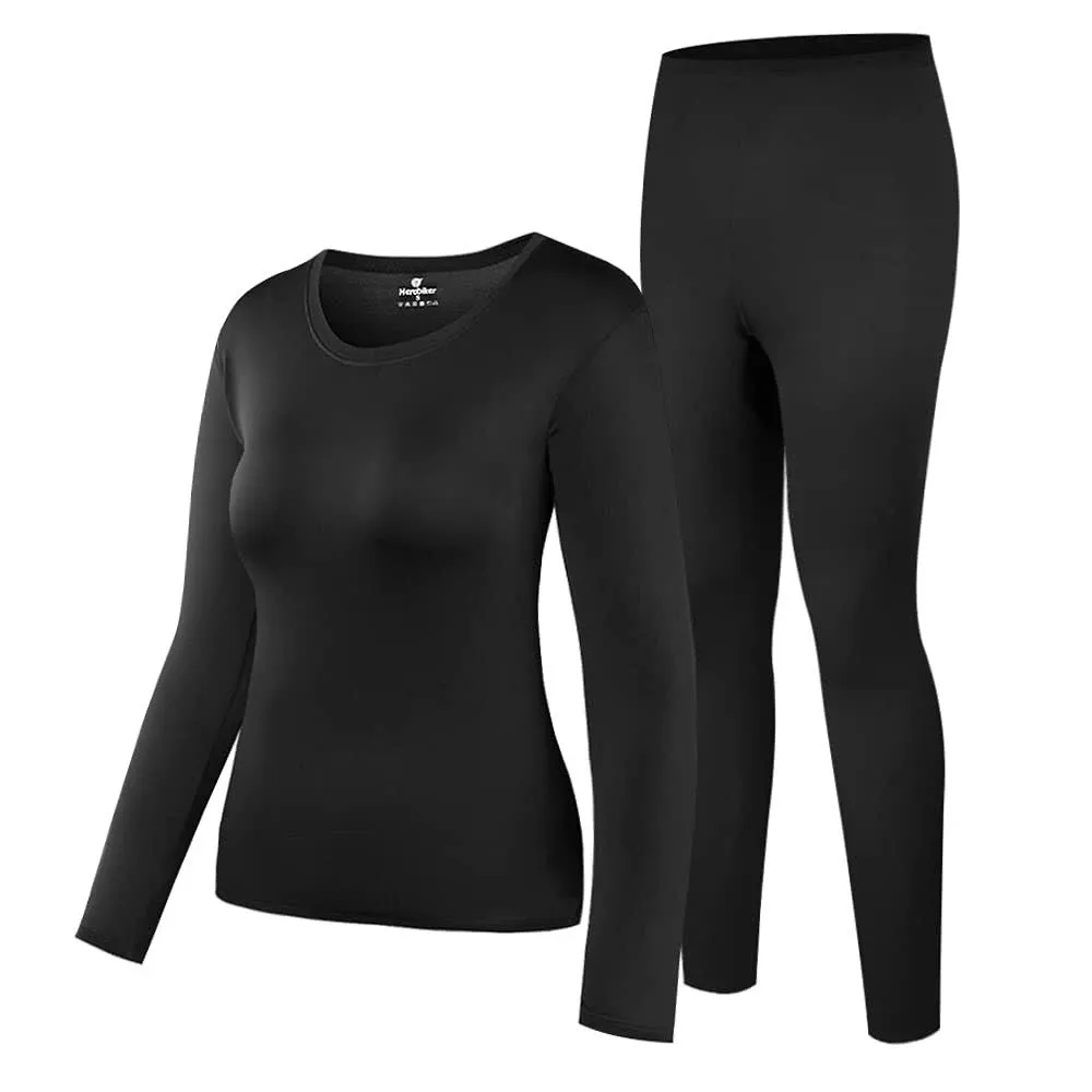 HEROBIKER Womens Thermal Underwear Set, Ultra Soft Thermal Shirt Long Johns Top ...